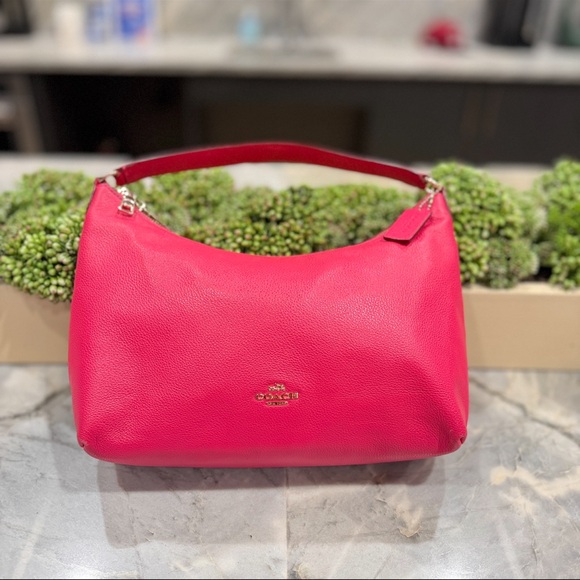 Coach Handbags - Coach Celeste Pink Pebble Leather Shoulder Bag